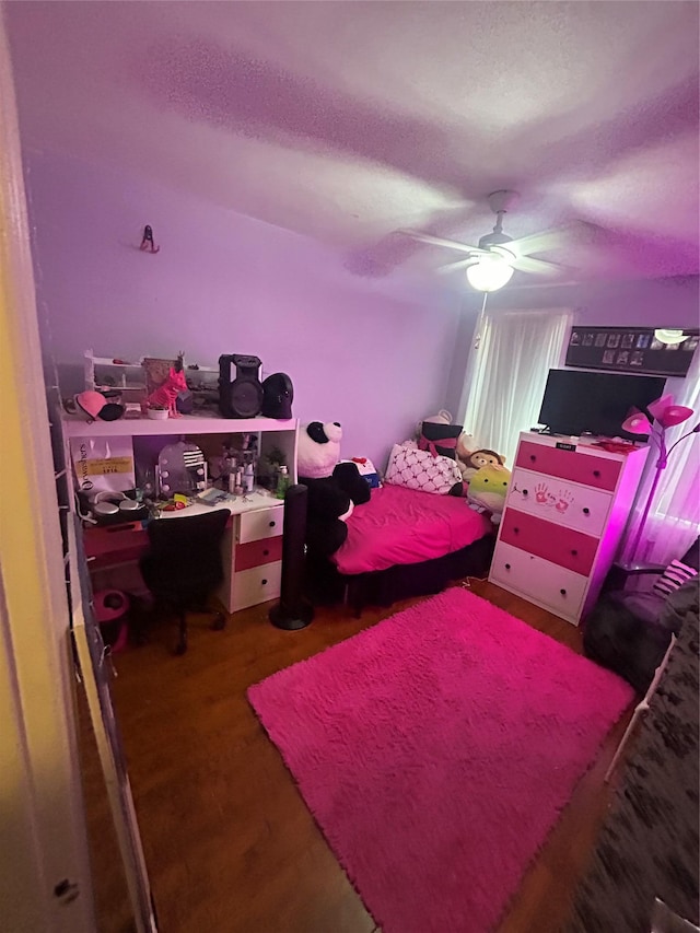 21543 48th Ave Unit 1E, Bayside, NY 11364 - bedroom featuring wood finished floors and ceiling fan