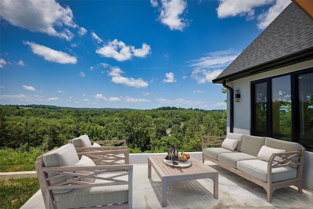 75 Red Fox Ln, Salt Point, NY 12578 - view of patio / terrace featuring a view of trees and outdoor lounge area
