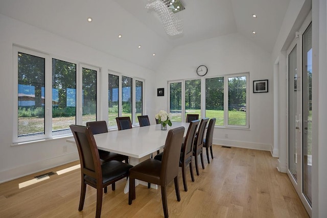 75 Red Fox Ln, Salt Point, NY 12578 - dining room with lofted ceiling, light wood finished floors, and recessed lighting