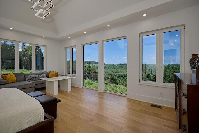 75 Red Fox Ln, Salt Point, NY 12578 - bedroom with multiple windows, light wood-type flooring, and recessed lighting