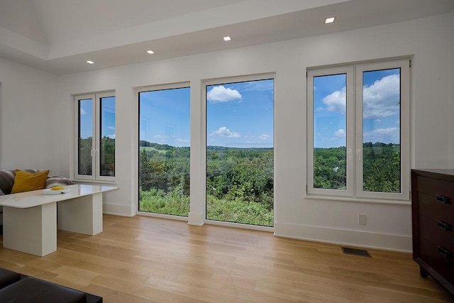 75 Red Fox Ln, Salt Point, NY 12578 - unfurnished living room with light wood finished floors, plenty of natural light, and recessed lighting