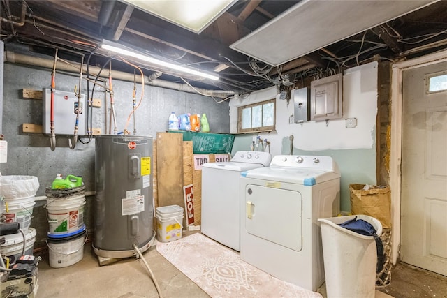 126 Tanglewylde Rd, Lake Peekskill, NY 10537 - washroom with electric water heater, separate washer and dryer, and electric panel