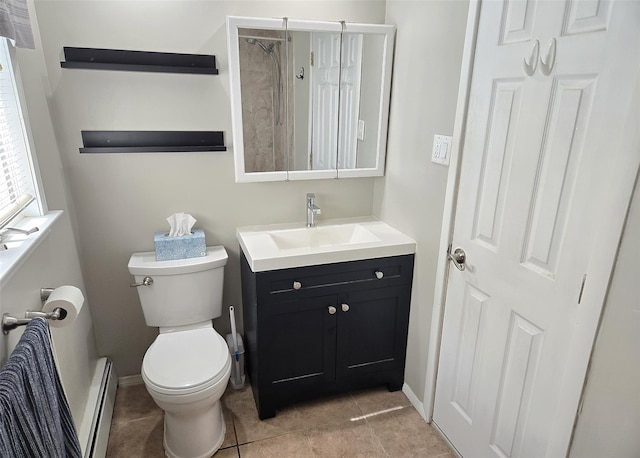 5 Windham Ln, Ronkonkoma, NY 11779 - bathroom with a baseboard radiator, vanity, and tile patterned flooring