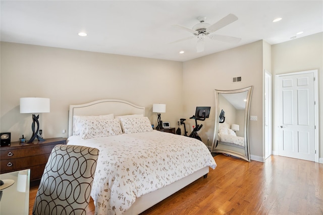28 The Mews, Syosset, NY 11791 - bedroom with light wood-style flooring, recessed lighting, and ceiling fan