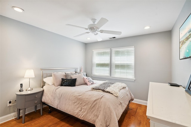 28 The Mews, Syosset, NY 11791 - bedroom featuring wood finished floors, a ceiling fan, and recessed lighting