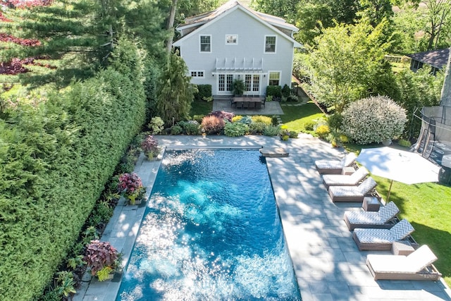 3120 Grathwohl Rd, New Suffolk, NY 11956 - swimming pool featuring a patio area, a yard, and a pergola