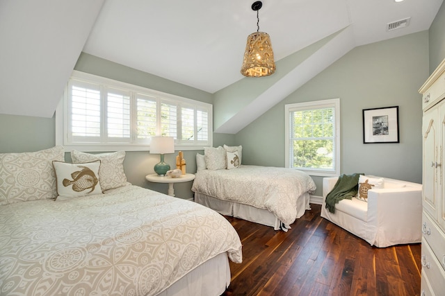 3120 Grathwohl Rd, New Suffolk, NY 11956 - bedroom with lofted ceiling and hardwood / wood-style flooring