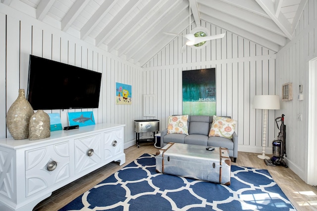 3120 Grathwohl Rd, New Suffolk, NY 11956 - living area featuring light wood-style flooring and wooden walls