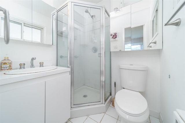 98 Virginia Ave, Plainview, NY 11803 - full bath with a shower stall, vanity, and tile patterned flooring