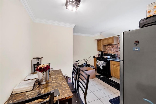20 Overhill Pl, Yonkers, NY 10704 - dining room with ornamental molding and light tile patterned flooring