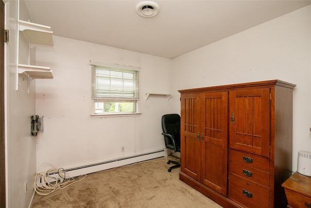 180 Hunter Ave, North Babylon, NY 11703 - office area featuring light colored carpet and a baseboard radiator