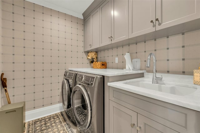 52 Concourse E, Brightwaters, NY 11718 - laundry room featuring cabinet space and separate washer and dryer
