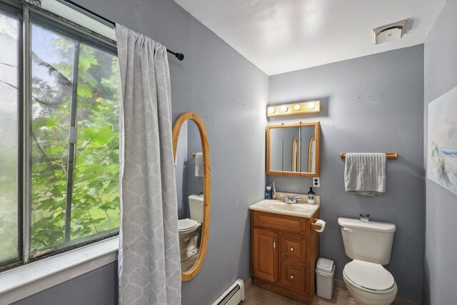 17 Lombardy Dr, Shirley, NY 11967 - bathroom with vanity and baseboard heating