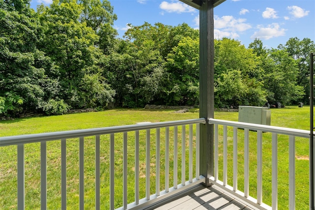 14 E White Gate Rd, Wappingers Falls, NY 12590 - wooden terrace with a lawn and view of scattered trees