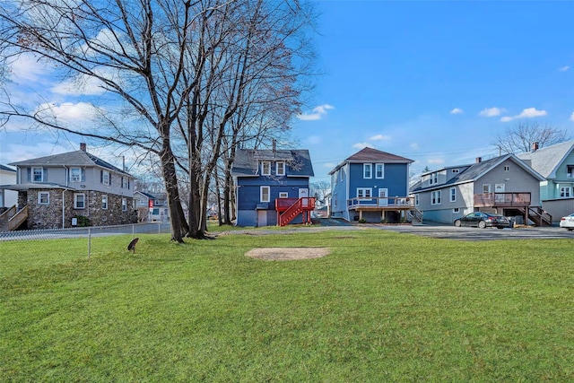 111/2 Dolson Ave, Middletown, NY 10940 - view of yard featuring a residential view, stairs, and a deck