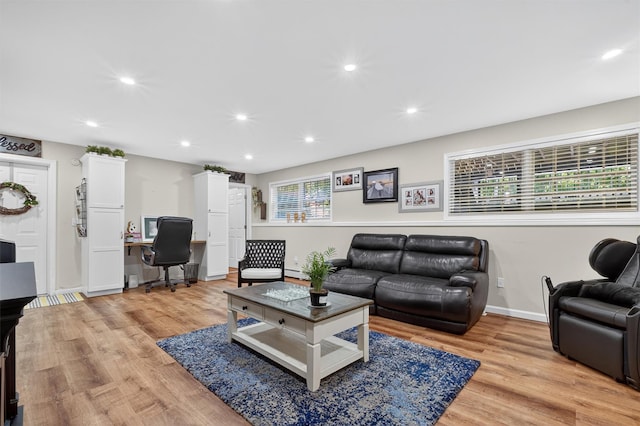 311 Myers Corners Rd, Wappingers Falls, NY 12590 - living room with an office area, light wood finished floors, and recessed lighting