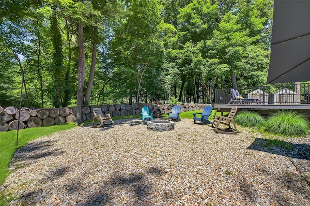 311 Myers Corners Rd, Wappingers Falls, NY 12590 - view of yard with a fire pit and a deck