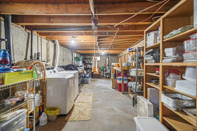 12 Pine Cone St, Middle Island, NY 11953 - unfinished basement featuring separate washer and dryer