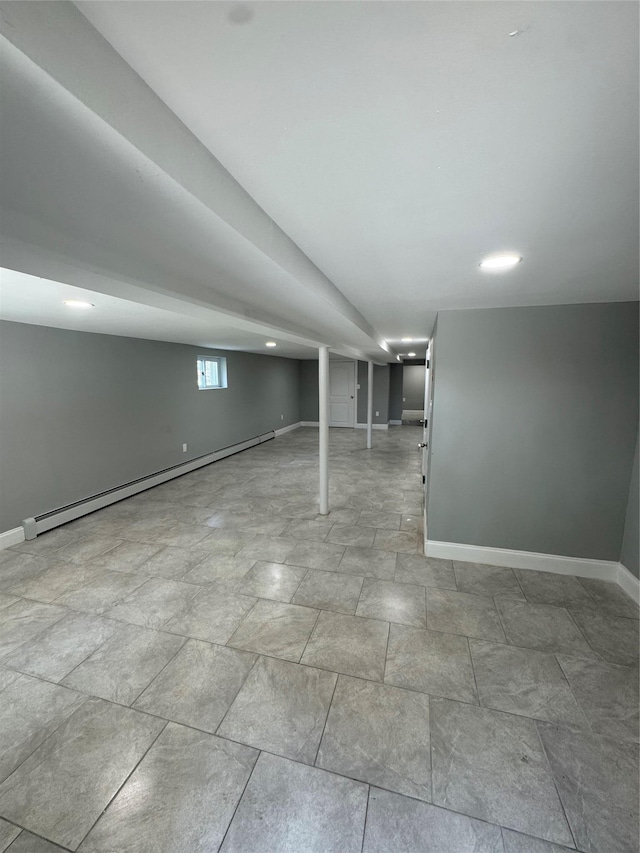 1611 Research Ave, Bronx, NY 10465 - basement with baseboard heating and baseboards