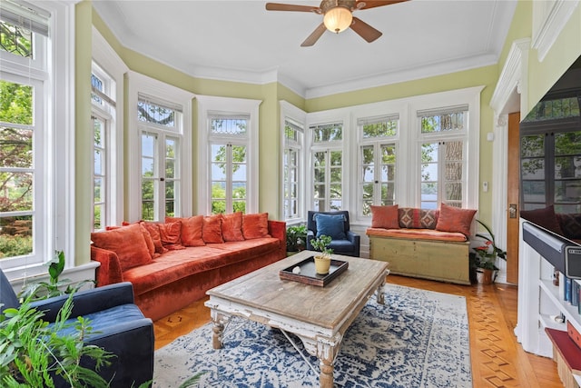 28 Shore Rd, Douglaston, NY 11363 - sunroom / solarium featuring healthy amount of natural light, ornamental molding, and french doors