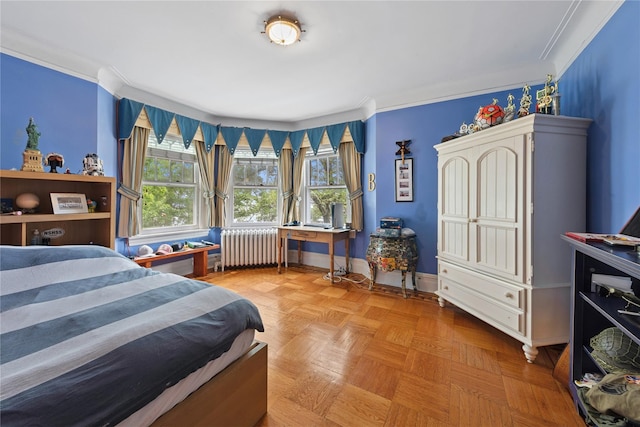 28 Shore Rd, Douglaston, NY 11363 - bedroom featuring radiator and ornamental molding