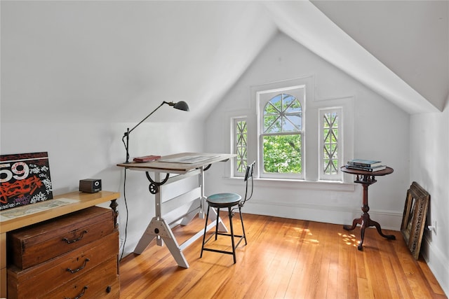 28 Shore Rd, Douglaston, NY 11363 - office space with lofted ceiling and light wood-style flooring