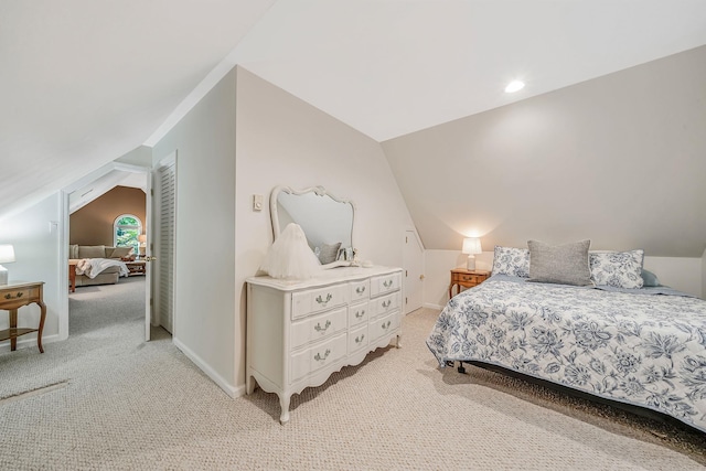 6 Memas Ct, Dix Hills, NY 11746 - bedroom with vaulted ceiling and light carpet