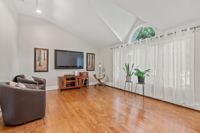 20 Tulipwood Dr, Commack, NY 11725 - living area with high vaulted ceiling and wood finished floors