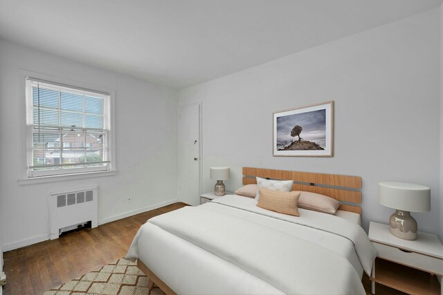 118 Robins Rd Unit 118, New Rochelle, NY 10801 - bedroom with radiator heating unit and wood finished floors