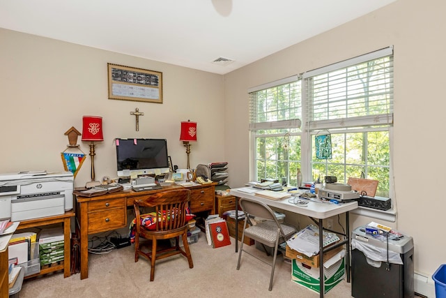 224 Moriches Middle Island Rd, Shirley, NY 11967 - office space featuring carpet floors and a baseboard heating unit