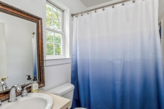224 Moriches Middle Island Rd, Shirley, NY 11967 - full bathroom featuring plenty of natural light, vanity, and a shower with curtain