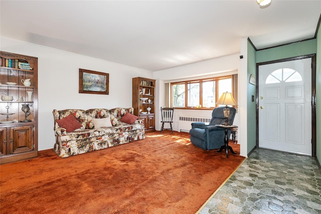 2 Nautilus Ave, Plainview, NY 11803 - living area with stone finish floors and radiator