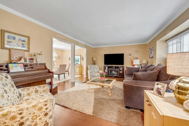 124 Robins Unit 124, New Rochelle, NY 10801 - living room featuring light wood-style floors and ornamental molding