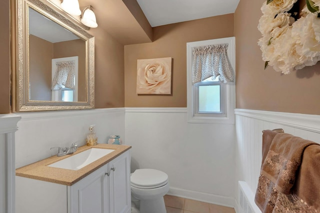 124 Robins Unit 124, New Rochelle, NY 10801 - bathroom featuring wainscoting, vanity, and tile patterned floors
