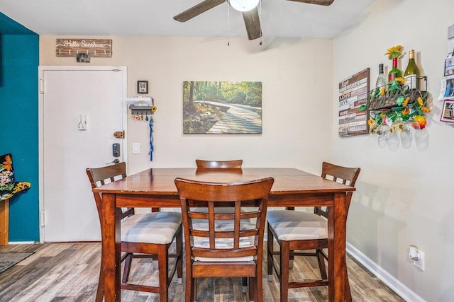 42 Richmond Blvd Unit 3B, Ronkonkoma, NY 11779 - dining area featuring wood finished floors and a ceiling fan
