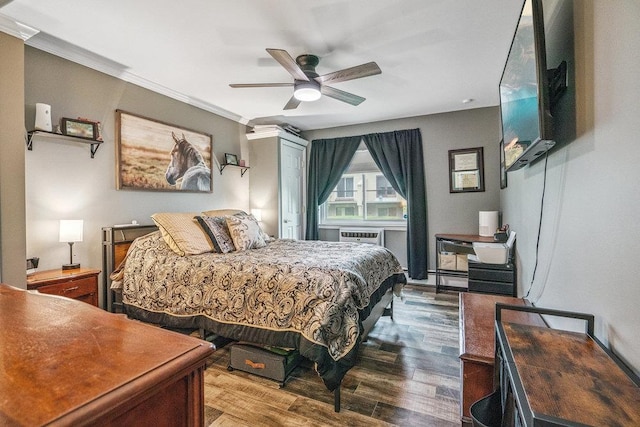42 Richmond Blvd Unit 3B, Ronkonkoma, NY 11779 - bedroom featuring wood finished floors, crown molding, and a ceiling fan