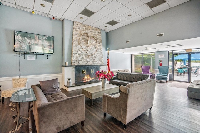 42 Richmond Blvd Unit 3B, Ronkonkoma, NY 11779 - community lobby with a high ceiling, a paneled ceiling, and wainscoting