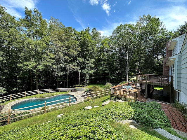 233 Upper Shad Rd, Pound Ridge, NY 10576 - fenced backyard with a wooden deck