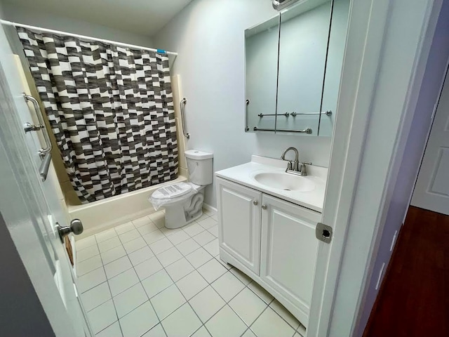 728 Woodland Estates Dr, Baldwin, NY 11510 - full bath with a shower with curtain, vanity, and tile patterned flooring