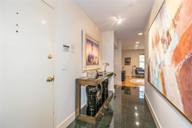 1 Portico Ct Unit 200, Great Neck, NY 11021 - hall featuring recessed lighting and granite tiled floors