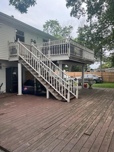 226 14th Ave, West Babylon, NY 11704 - wooden terrace featuring stairway
