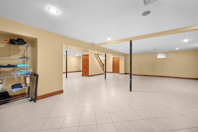 83-14 266th St, Glen Oaks, NY 11004 - finished below grade area featuring baseboards and recessed lighting
