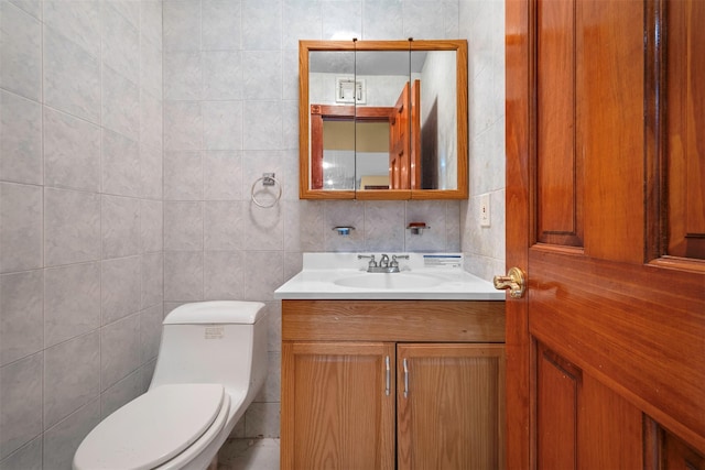 83-14 266th St, Glen Oaks, NY 11004 - half bathroom with tile walls and vanity