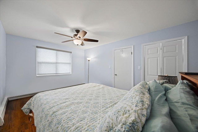 1690 Grand Ave Unit A16, Baldwin, NY 11510 - bedroom featuring dark wood-style floors and a ceiling fan