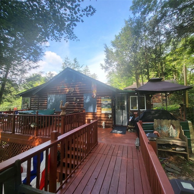 28 E Sullivan Pl, Smallwood, NY 12720 - wooden deck with grilling area
