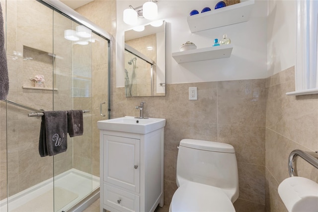 43 Woodglen Dr, New City, NY 10956 - full bathroom with tile walls, a shower stall, and vanity