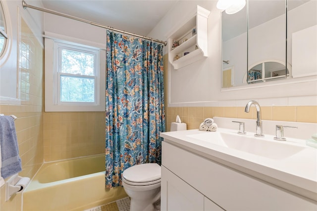 43 Woodglen Dr, New City, NY 10956 - bathroom featuring tile walls, vanity, and shower / bath combo