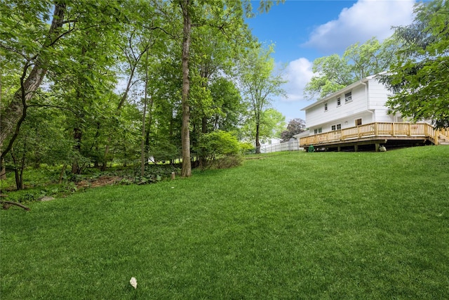 43 Woodglen Dr, New City, NY 10956 - view of grassy yard with a deck