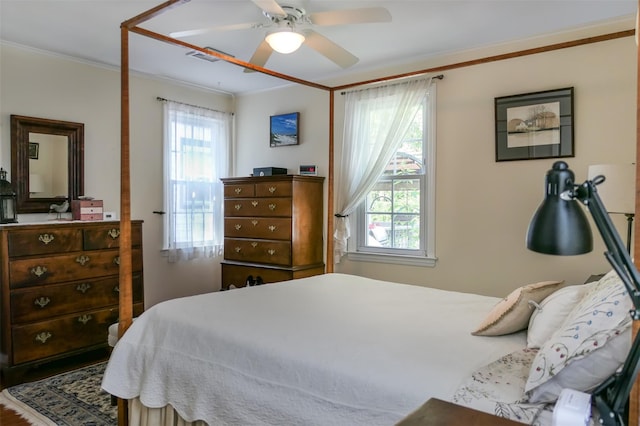 7 Clover Ln, Brookhaven, NY 11719 - bedroom featuring ornamental molding and a ceiling fan