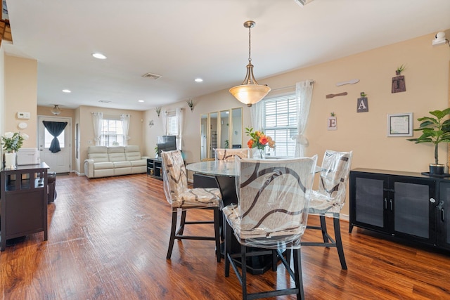 81 Baldwin Rd, Hempstead, NY 11550 - dining area with dark wood-style flooring and recessed lighting